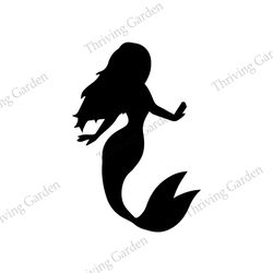 Little Mermaid Girl Ariel Disney Princess Silhouette SVG