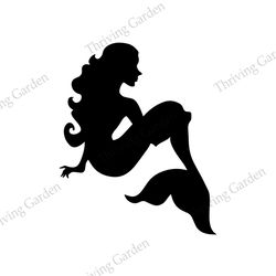 Little Mermaid Ariel Black Silhouette SVG