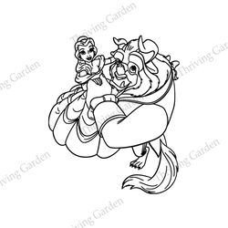 Princess Belle And The Beast Disney Cartoon Beauty and The Beast SVG