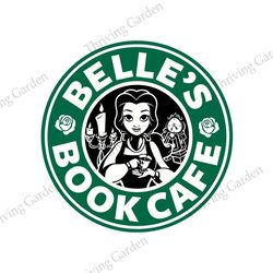 Princess Belle's Book Coffee Round Logo SVG