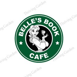Disney Princess Belle's Book Cafe Round Logo Clipart SVG