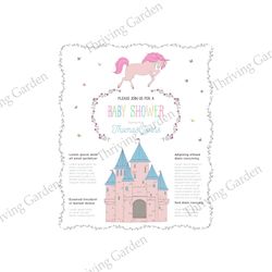 Thomas Johns Join Us For A Baby Shower Unicorn Card SVG