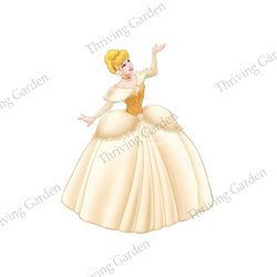 Disney Cinderella Princess in Yellow Dress PNG