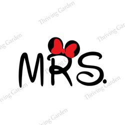 Mrs. Bride Minnie Mouse Red Bow Disney Wedding SVG