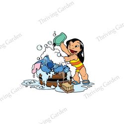 Bathing Lilo and Stitch Disney Cartoon SVG