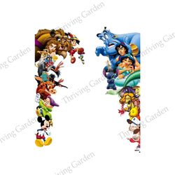 Disney Movie Characters Poster Clipart PNG