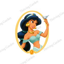 Princess Jasmine and Her Bird Disney Cartoon Aladdin PNG