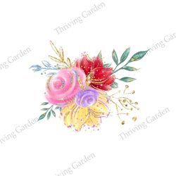 Diamond Gold Bunches Of Flowers Alice In Wonderland Clipart PNG
