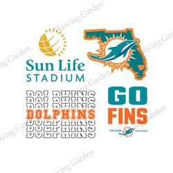 Miami Dolphins Bundle Svg, Miami Dolphins Svg, Sport Svg, Nfl Svg, Dolphins Svg, Dolphins Logo Svg, Go Fins Svg, Sun Lif