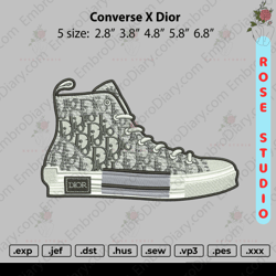 Converse X Dior Shoes Embroidery, Embroidery File, Embroidery Design