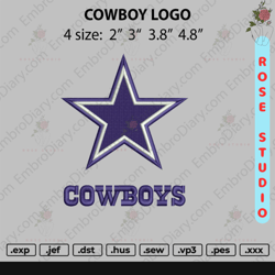 Cowboy Logo Embroidery, Embroidery File, Embroidery Design