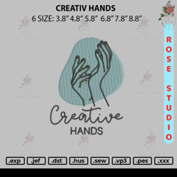 Creativ Hands mbroidery File 6 sizes, Embroidery File, Embroidery Design
