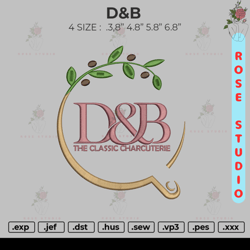 D And B, Embroidery File, Embroidery Design