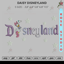 Daisy Disneyland Embroidery, Embroidery File, Embroidery Design