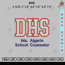 Dhs Embroider File 6 sizes, Embroidery File, Embroidery Design
