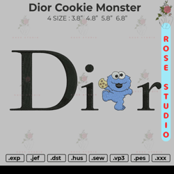 Dior Cookie Monster, Embroidery File, Embroidery Design