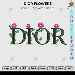 DIOR FLOWERS Embroidery, Embroidery File, Embroidery Design