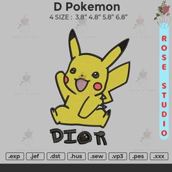 Dior Pokemon Embroidery, Embroidery File, Embroidery Design