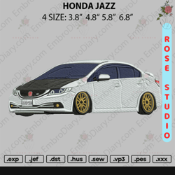 Honda Jazz Embroidery, Embroidery File, Embroidery Design