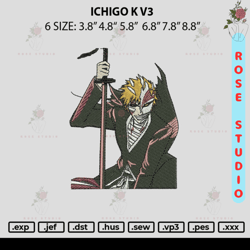 Ichigo K V3 Embroidery File 6 sizes, Embroidery File, Embroidery Design
