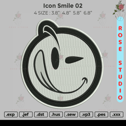 Icon Smile 02 Embroidery, Embroidery File, Embroidery Design