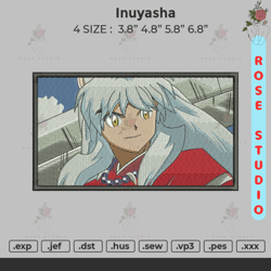 Inuyasha Rectangle Embroidery, Embroidery File, Embroidery Design