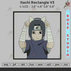 Itachi Rectangle V3 Embroidery, Embroidery File, Embroidery Design