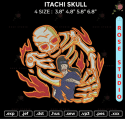 Itachi Skull Embroidery, Embroidery File, Embroidery Design