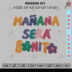 Manana Sv1 Embroidery File 6 sizes, Embroidery File, Embroidery Design