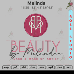 Melinda Embroidery, Embroidery File, Embroidery Design