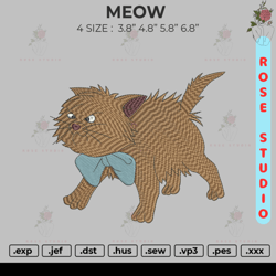 MEOW Embroidery, Embroidery File, Embroidery Design