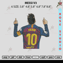 Messi V3 Embroidery File 6 sizes, Embroidery File, Embroidery Design