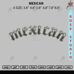 mexican embroidery file 6 sizes, embroidery file, embroidery design