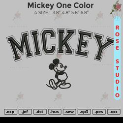 Mickey One Color Embroidery, Embroidery File, Embroidery Design