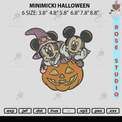 MiniMicki Halloween Embroidery File 6 sizes, Embroidery File, Embroidery Design