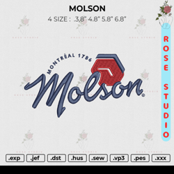 MOLSON Embroidery, Embroidery File, Embroidery Design