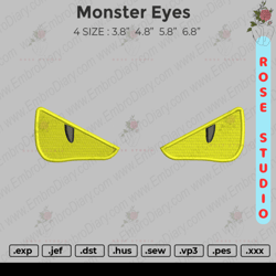 Monster Eyes Embroidery, Embroidery File, Embroidery Design