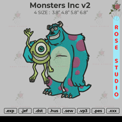 Monsters Inc v2 Embroidery, Embroidery File, Embroidery Design