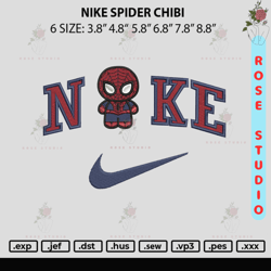 Nike Spider Chibi Embroidery File 6 sizes 1, Embroidery File, Embroidery Design