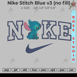 Nike Stitch Blue V3 (no fill), Embroidery File, Embroidery Design