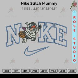 Nike Stitch Mummy, Embroidery File, Embroidery Design