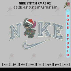 Nike Stitch Xmas 02 Embroidery FIle 6 sizes, Embroidery File, Embroidery Design