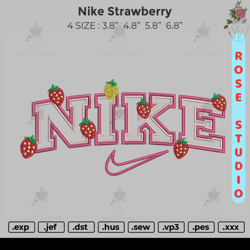 Nike Strawberry Embroidery, Embroidery File, Embroidery Design