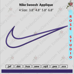 nike swoosh applique apl 7 in Embroidery, Embroidery File, Embroidery Design
