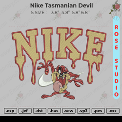 Nike Tasmanian Devil Embroidery, Embroidery File, Embroidery Design