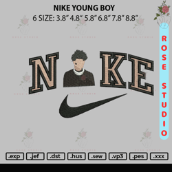 Nike Young Boy Embroidery File 6 sizes, Embroidery File, Embroidery Design