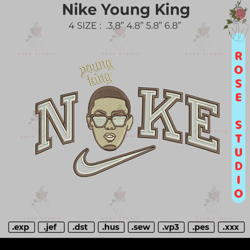 Nike Young King, Embroidery File, Embroidery Design