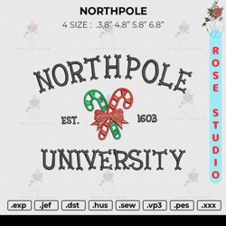 NORTHPOLE Embroidery, Embroidery File, Embroidery Design
