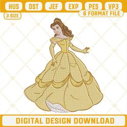 Belle Embroidery File, Disney Princess Embroidery Design.jpg