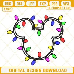 Christmas Lights Mickey Mouse Head Embroidery Designs Files.jpg